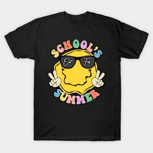 Last Day Of School Graduation Groovy Schools Out For Summer T-Shirt